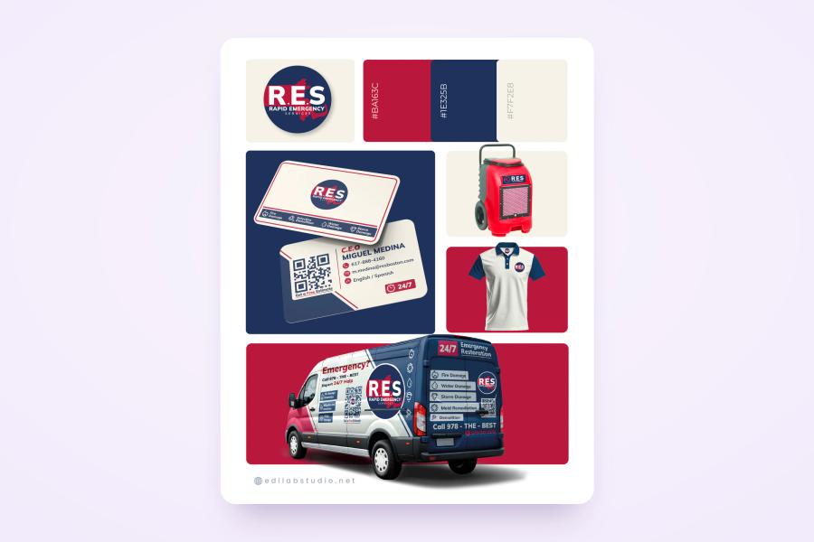 R.E.S — brand, print, vehicle wrap, website by Edilab